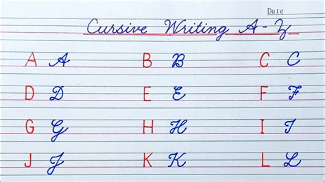 Print handwriting vs Cursive Writing A to Z | How to write in Cursive |Cursive handwriting ...