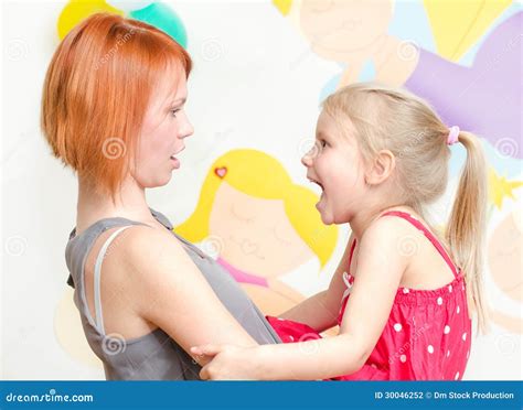 Child Shouting at Her Mother Stock Photo - Image of preschooler ...