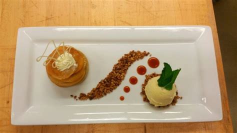 Signature plated dessert final: pear tarte tartin with toasted walnuts ...