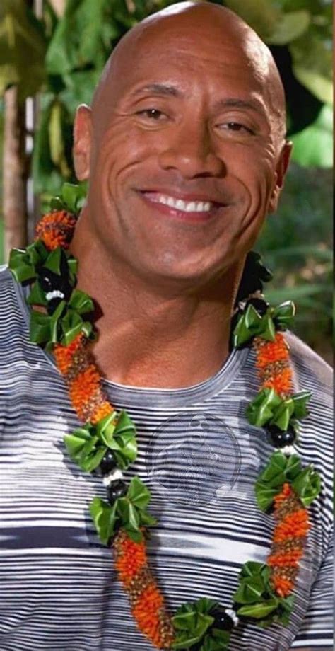 Dwayne Johnson Smiling with Lei in 2023