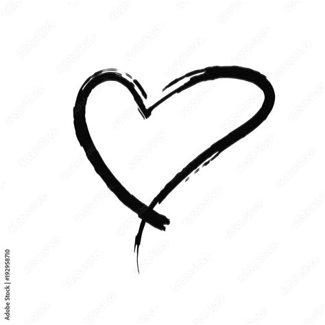 The black heart is painted by hand. Handwritten text. Background for T-shirts. Stock Vector ...