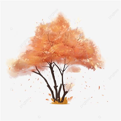 Hand Drawn Autumn PNG Image, Hand Drawn Watercolor Autumn Tree, Fall, Watercolor, Tree PNG Image ...