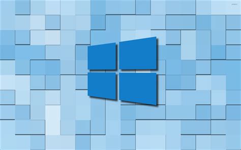 Windows 10 blue simple logo on blue tiles wallpaper - Computer wallpapers - #45312