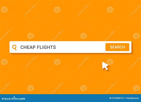 Cheap Flight Ticket Offer. Flight Promo Travel Deals Discount Search Bar Stock Vector ...