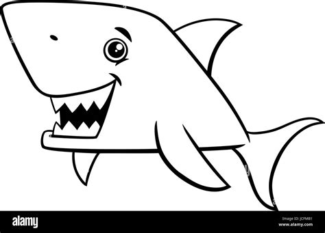 Shark Cartoon Black And White