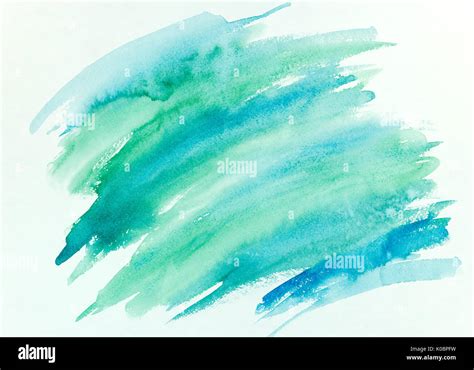 blue and green watercolor brush stroke abstract hand painted Stock Photo: 155152477 - Alamy