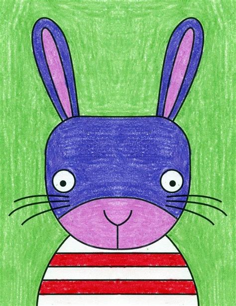 Easy How to Draw a Bunny Face Tutorial and Bunny Face Coloring Page ...