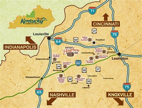 Kentucky Bourbon Trail Map Printable - JMT Printable Calendar