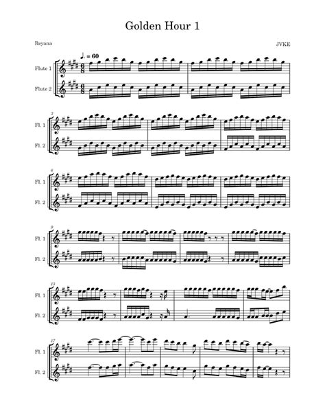 Golden Hour – JVKE Golden Hour by JVKE Sheet music for Flute (Mixed Duet) | Musescore.com