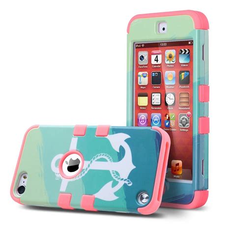 Amazon.com: ULAK iPod Touch 5 Case,iPod Touch 6 Case,Hybrid Hard Pattern with Silicon Case Cover ...