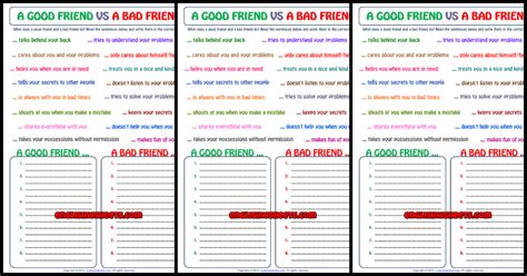 Friendship ESL Printable Worksheets and Exercises