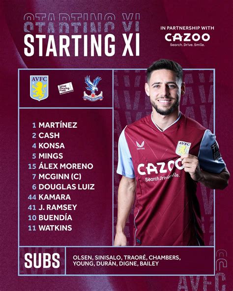 Lineup v Crystal Palace : r/avfc