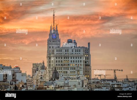 Madrid city center skyline. Madrid, Spain Stock Photo - Alamy