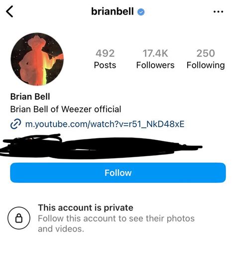 brians insta went private : r/weezer