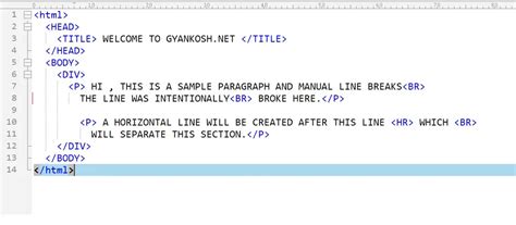 How to use Paragraph, HR Tag, BR Tag and DIV Tags in HTML