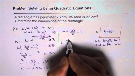 Find Rectangle Dimensions with Given Perimeter and Area - YouTube