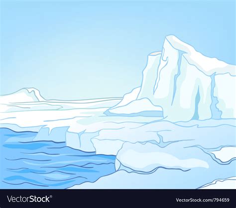 Cartoon nature landscape arctic Royalty Free Vector Image