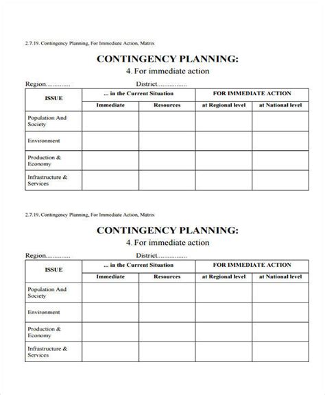 Contingency Funding Plan Sample | Master of Template Document