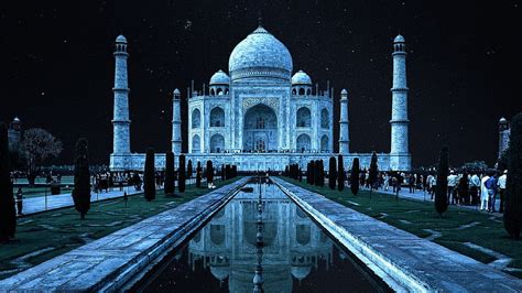 Visit the Taj Mahal Under the Moonlight, Taj Mahal Night HD wallpaper ...