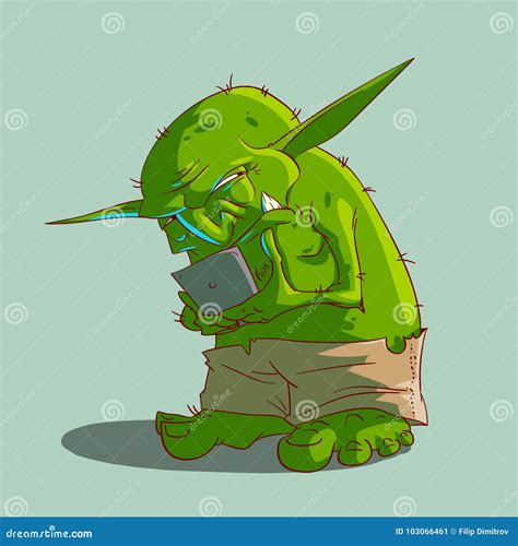 Cartoon internet troll stock vector. Illustration of social - 103066461