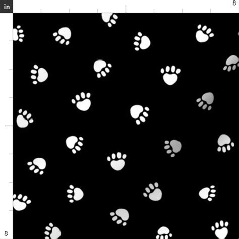 Paw Fabric Black and White Paw Print Pet Dog Cat Fabric by - Etsy