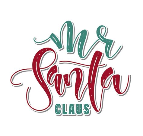 Sr. santa claus letras de colores para año nuevo y navidad | Vector Premium