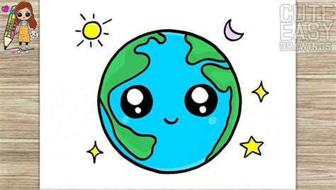20 Easy Earth Drawing Ideas - How To Draw Earth - Blitsy