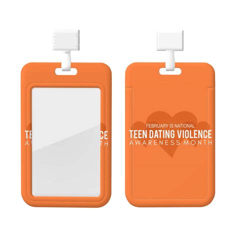 Teen Dating Violence Awareness Month Badge Holder with Lanyard Vertical ID Card Holder Slide ...