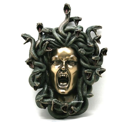 Medusa Head of Snakes Gothic Wall Plaque Décor Statue Bronze Finish 14 ...