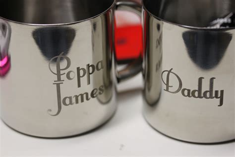 Engraved Stainless Steel Cups - In A Flash Laser - iPad Laser Engraving, Boutique Printing ...