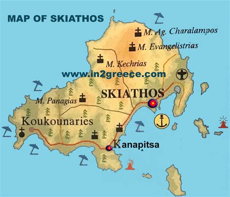 Skiathos, Map of Skiathos Greece