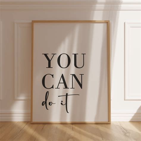 Motivational Quote You Can Do It Sign Home Office Wall Art Positivity ...