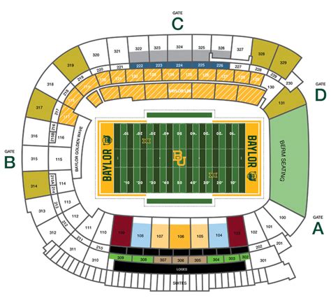 Baylor University Football Stadium Seating Chart | Elcho Table