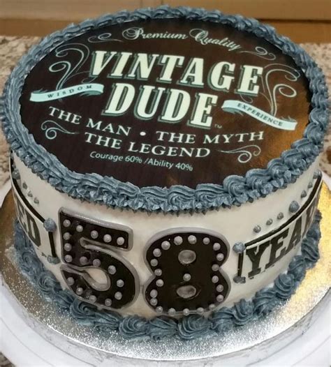 "Vintage Dude" Birthday Cake | Vintage birthday cakes, 70th birthday ...