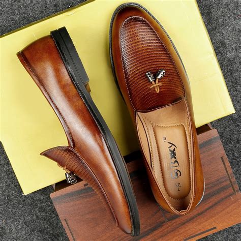 Slip On Synthetic Tan Colour Mens Semi Formal Shoes, Size: 6 To 10, Rs ...