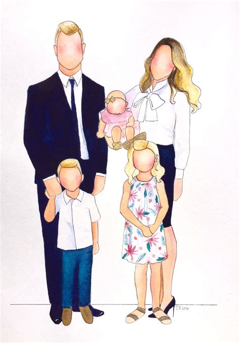 Watercolor family portrait by brushworkbyjustine | Family drawing ...