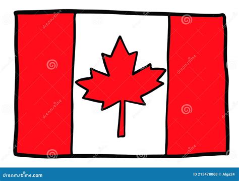 Hand Drawing Canadian Flag Sketch Stock Vector - Illustration of ...