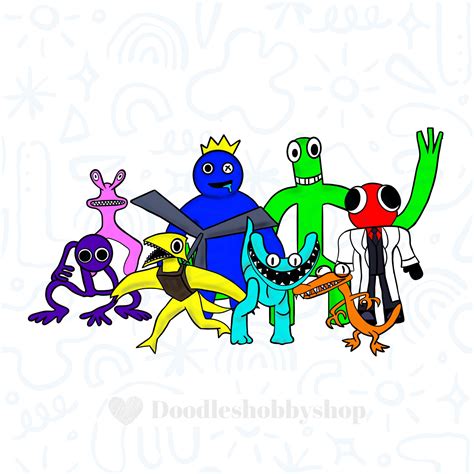 Roblox-inspired Rainbow Friends Characters PNG Digital Download: Ideal ...