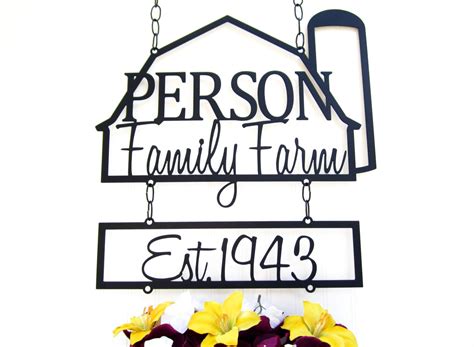 Custom Family Farm House Name Metal Sign - Metal Wall Art, Personalized ...