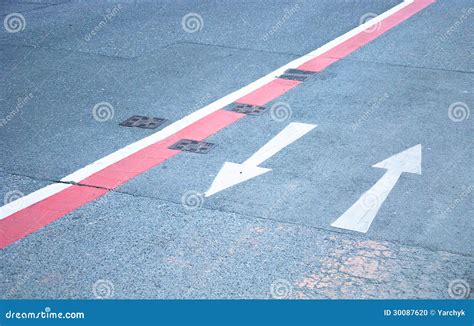 Road Marking Direction Arrows Stock Photo - Image of ways, arrows: 30087620