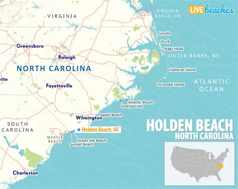 Map of Holden Beach, North Carolina - Live Beaches