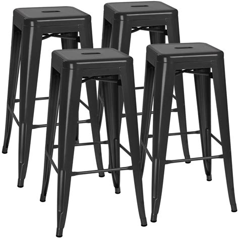 VINEEGO 30 Inches Metal Bar Stools for Counter Height Indoor-Outdoor ...