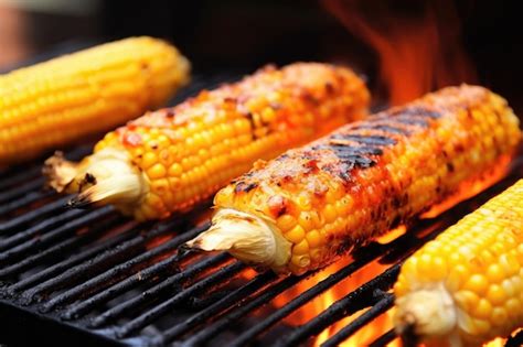 Premium AI Image | Grilled corn on barbecue grill grid