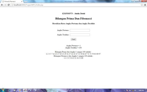 Bilangan Prima dan Fibonacci menggunakan JSP Netbeans ~ Semut Hitam