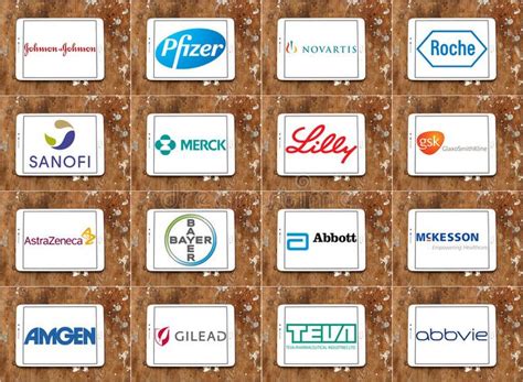 Top pharmaceutical companies logos and brands. Collection of logos and ...