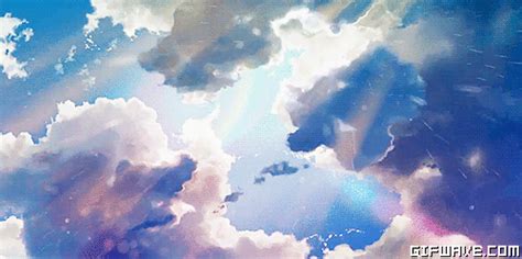 Blue sky gif | Anime scenery, Sky gif, Garden of words