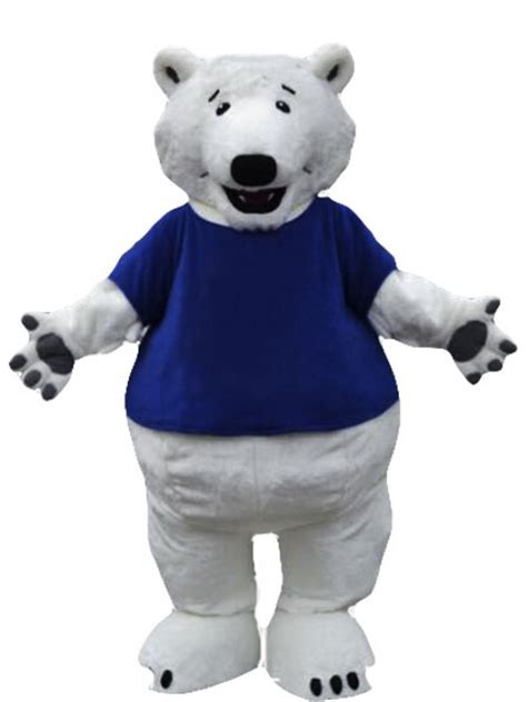 Polar Bear Mascot Costume with T-shirts