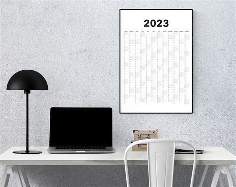 2023 Calendar Blank Vertical Yearly View, Extra Large Wall Calendar Printable - Etsy