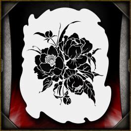 Flowers 2 Airbrush Stencil Template - For Painting Tatoo Art