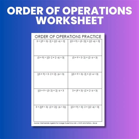 Order of Operations I (Set 1) | Homeschool Books, Math Workbooks - Worksheets Library